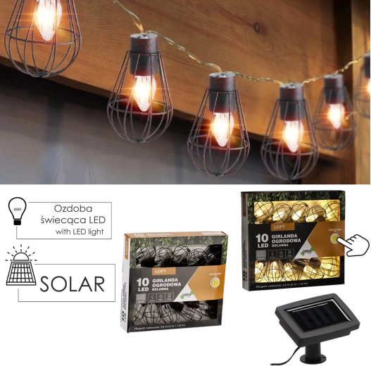 Zonnestring voor buiten loft 10 LED warm wit 3,8 m
