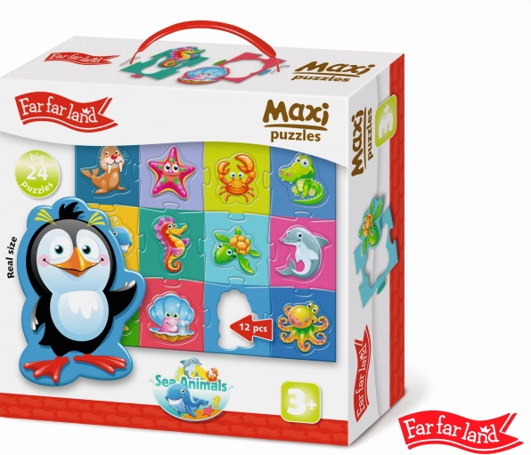 Far Far Land maxi puzzel Zeedieren 24 stukken