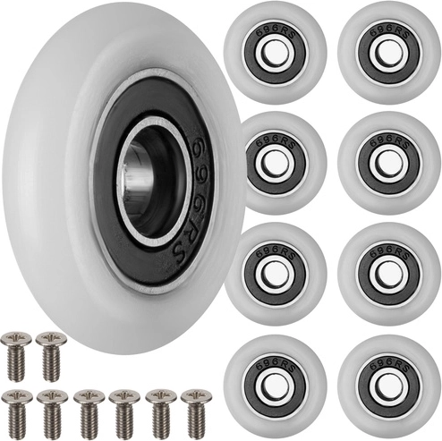 set loopwieltjes voor douchedeuren RUHHY, 23 mm, 8 stuks met schroeven