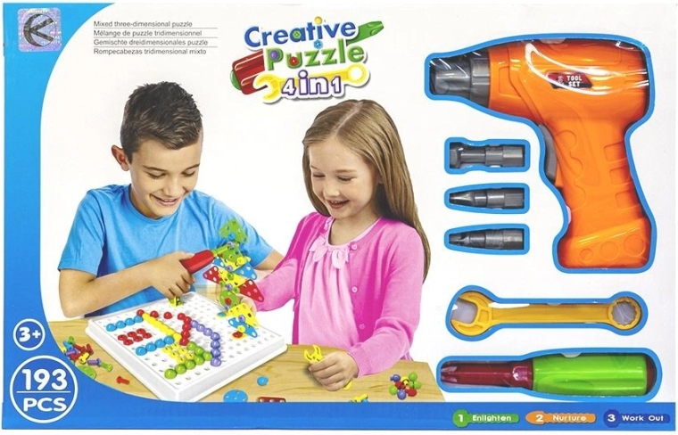 Constructiepuzzel met gereedschapsset – 193 delen