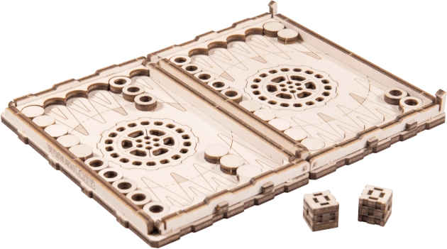 Houten 3D-puzzel Backgammon van Wooden.City