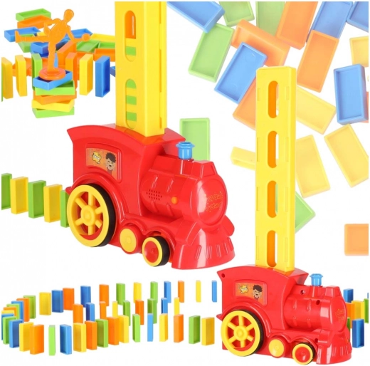 Interactieve trein die domino’s legt, 80 stuks – Locomotief