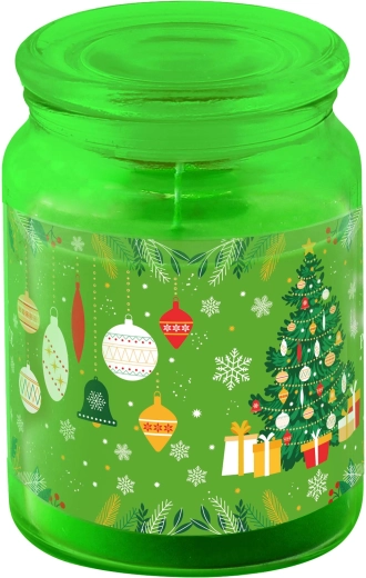 Geurkaars Provence in glas met marsepeingeurtje, kerstboom