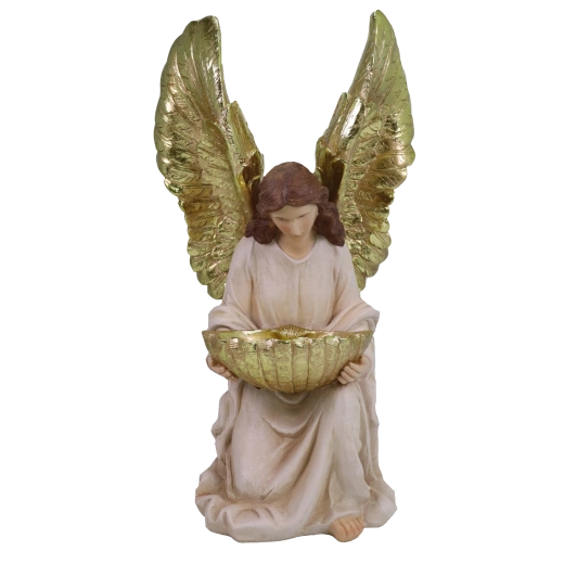 Kerst decoratief engelenbeeldje van hars 50 cm - 1 stuk