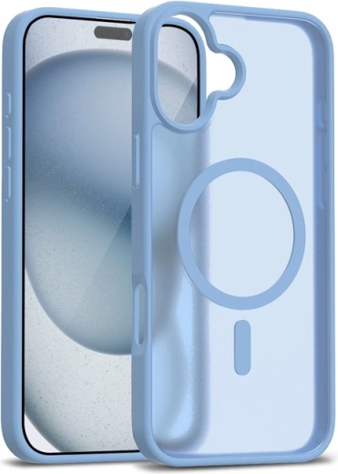 hybride matte magnetische magsafe-hoes voor iPhone 17 – blauw