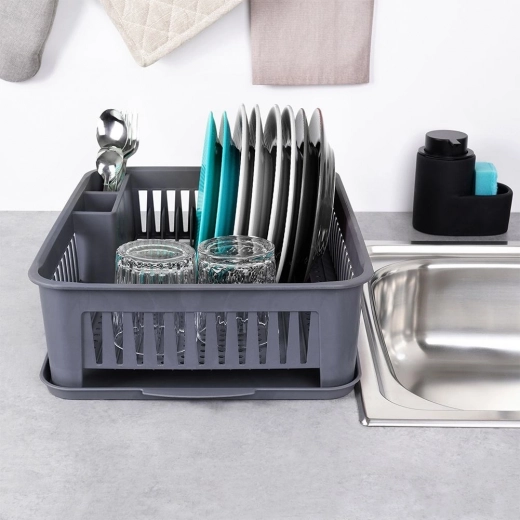 Uitneembare afdruipbak voor een droog werkblad