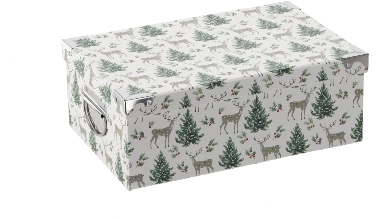 Kerstcadeaudoos met metalen beslag 32 × 21,5 × 11,8 cm