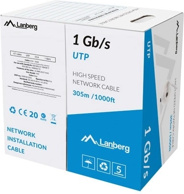 UTP LAN-kabel 305m CCA grijs