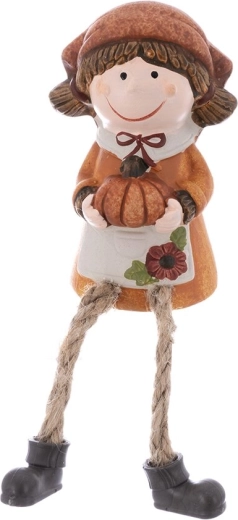Decoratief meisje – herfstdecoratie met stoffen beentjes