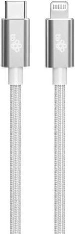 Bliksem kabel MFi - USB C zilver 1m