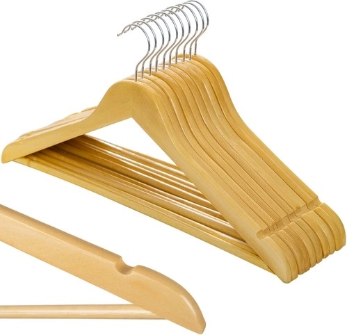 Houten kledinghangers RUHHY, 10 stuks