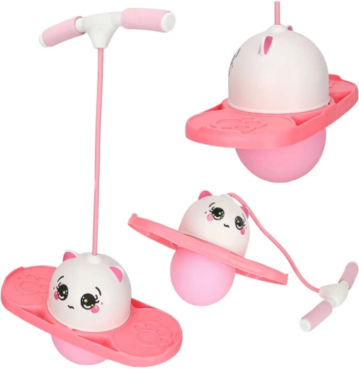 Kinder pogo-springjumper voor balans wit-roze