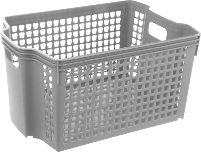 Orion stapelbaar opbergmandje Stack 28 × 19,5 × 14,5 cm, mix kleuren