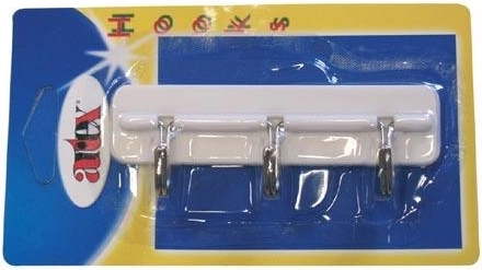 Zelfklevende drievoudige haak 10,5 cm – kunststof en chroom
