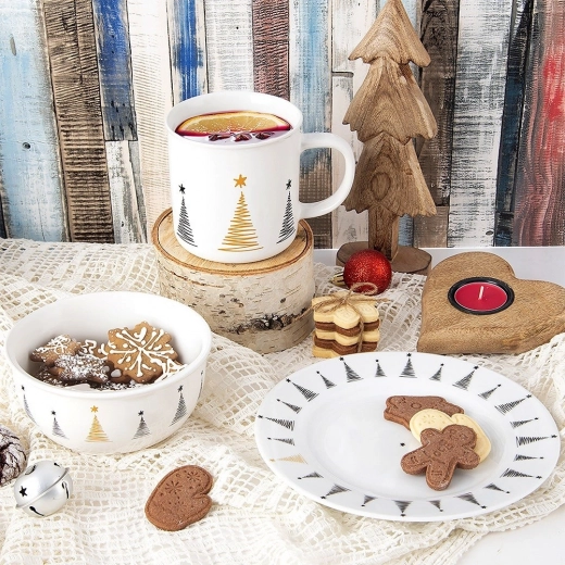 Subtiel kerstdesign dat mooi bij de tafel past