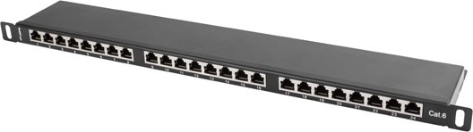 Patch panel 24 poorten kat. 6 zwart
