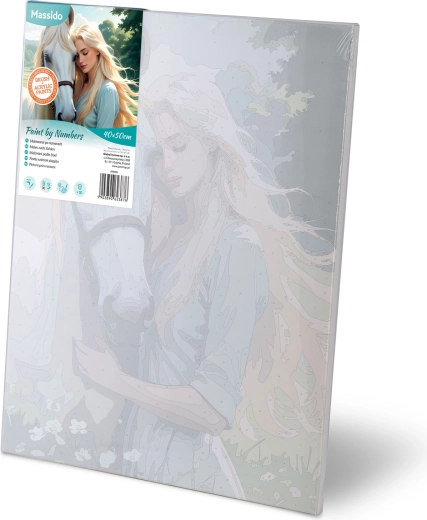 Voorgedrukt canvas met genummerde vlakken