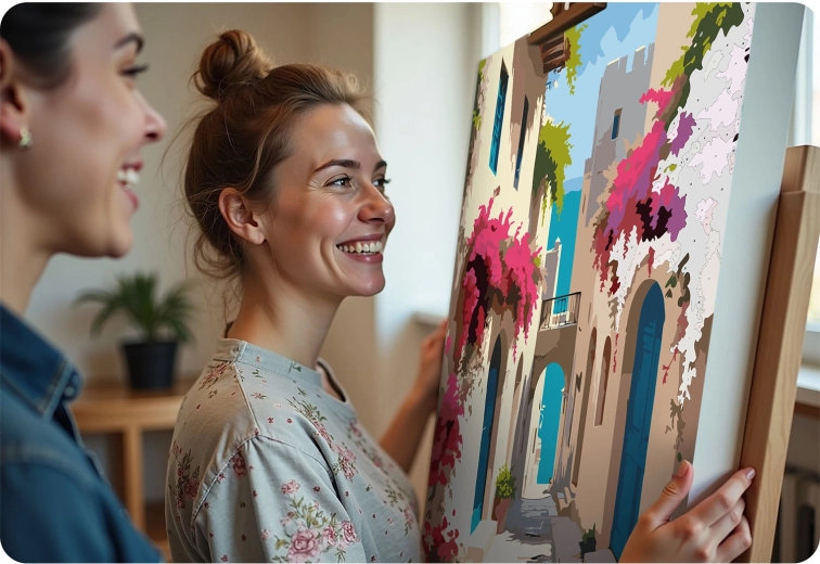 Gereed kunstwerk eenvoudig ophangen