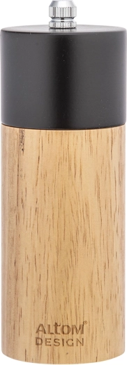 Houten kruidenmolen 5 × 14 cm zwart