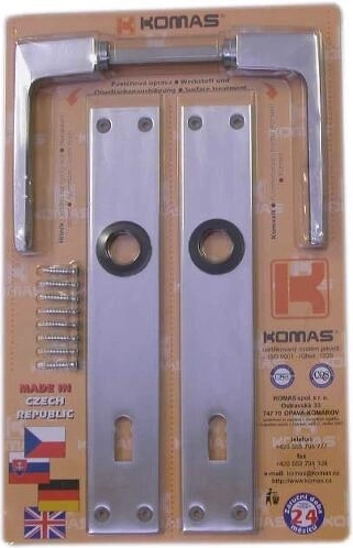 Aluminium deurkruk met schild voor sleutel