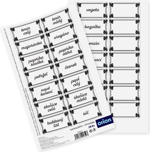 Kruidenstickers rechthoek 28 stuks CZ