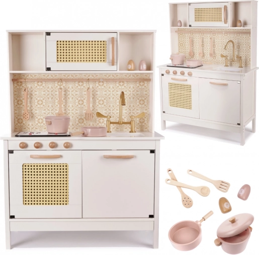 Houten kinderkeuken mdf retro boho 100 cm met accessoires