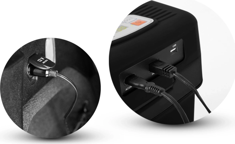 Slimme voeding 12 V en 230 V + USB om op te laden