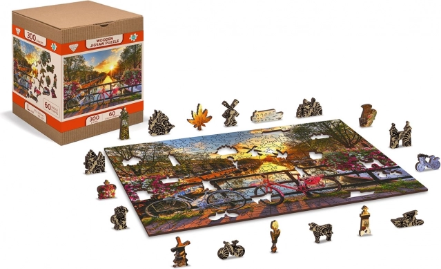 Houten puzzel Fietsen in Amsterdam