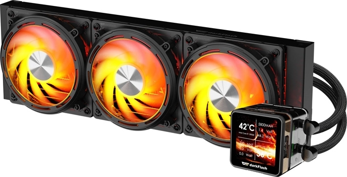 CPU-waterkoeling DarkFlash Explore DE360 360 mm met IPS-display (zwart)