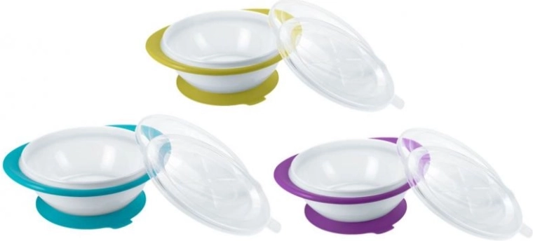 NUK Easy Learning Kinderkom met 2 deksels en zuignap blauw