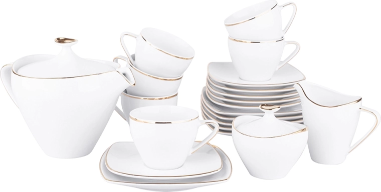 MariaPaula Moderna gold koffieservies voor 6 personen, 21-delig
