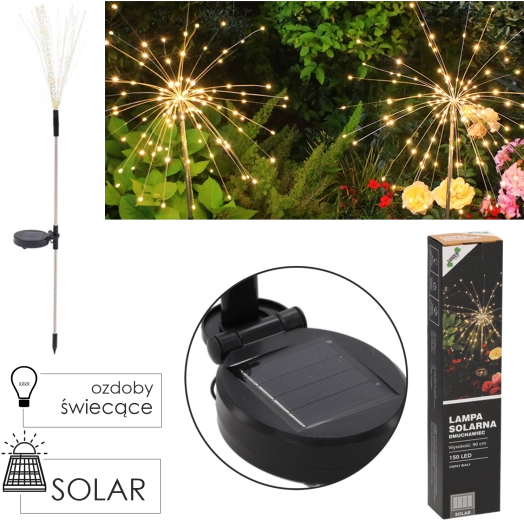 Zonne tuinlamp Paardenbloem 150 warmwitte leds 90 cm
