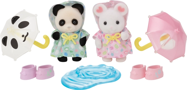 Sylvanian Families babyduo wandeling in de regen