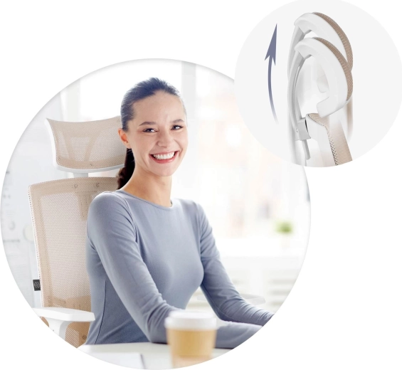 Verstelbare hoofdsteun en stille rubberen wielen