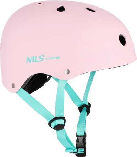Roze NILS Extreme helm voor skates, fiets en step – M (55-58 cm)
