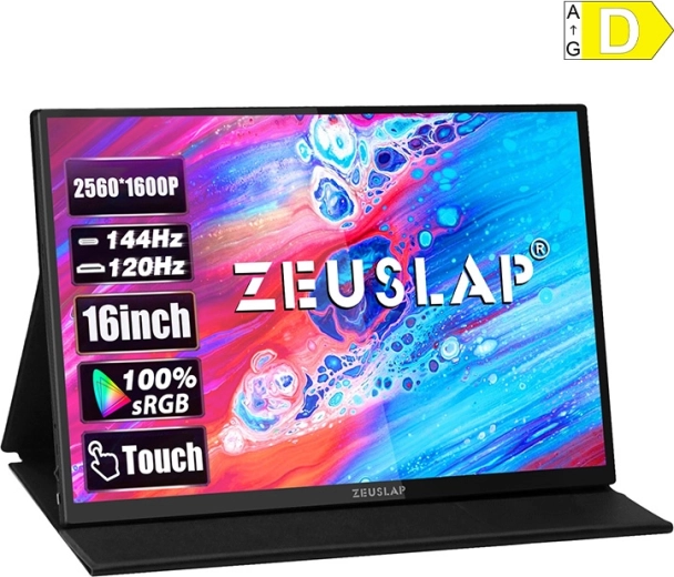 Draagbare touchscreenmonitor ZEUSLAP P16KT 16" 2,5K 144 Hz IPS