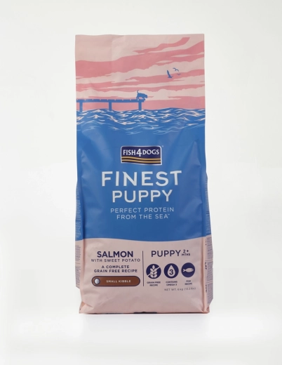 Fish4Dogs Finest kleine brokjes voor puppy’s met zalm en zoete aardappelen 6 kg