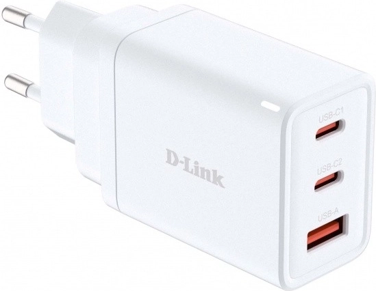 D-Link GaN-oplader 65 W, 2× USB-C en 1× USB-A