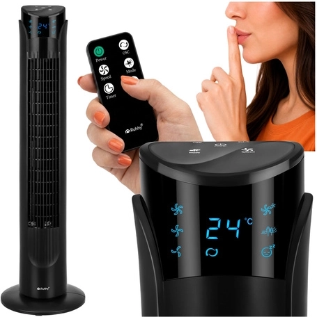 Torenventilator Ruhhy 83 cm zwart met afstandsbediening