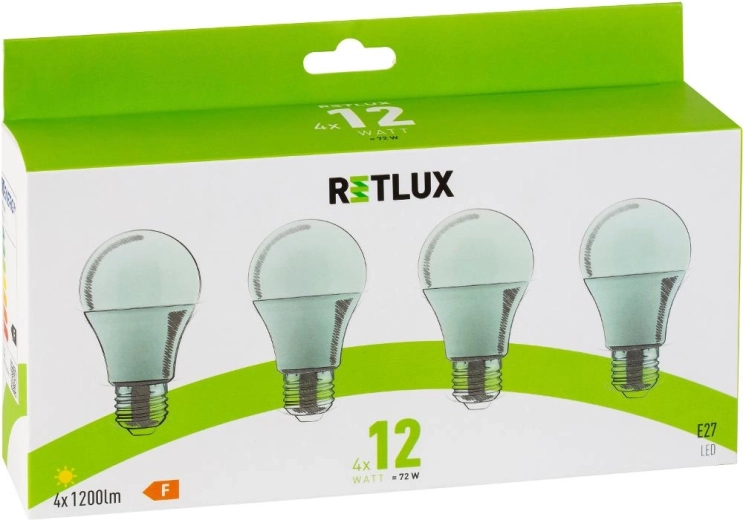 LED-lamp RETLUX A60 E27 12 W warm wit - 4 stuks