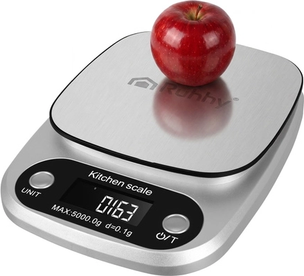 Ruhhy digitale keukenweegschaal 5 kg (0,1 g) van roestvrij staal