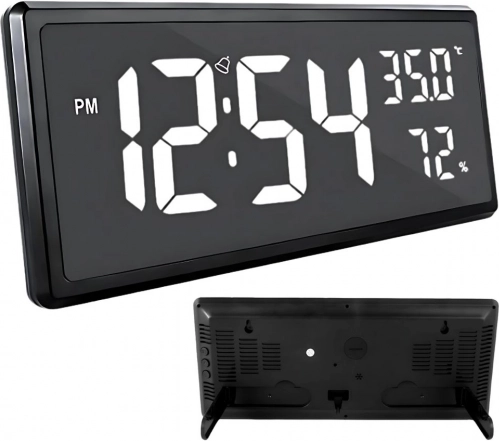 Digitale klok met LED-display en functie voor het meten van temperatuur en vochtigheid