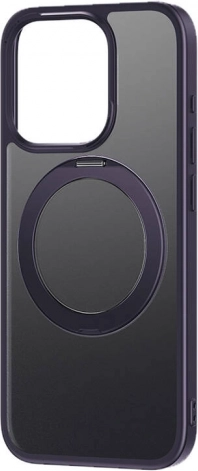 Beschermhoes met standaard Baseus SkyRing 360° voor iPhone 14 Pro met gehard glas en reinigingsset (paars)