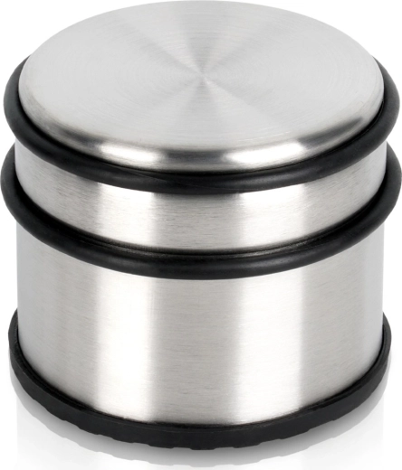 RVS deurstopper met stootrand, zilverkleurig 9,5 cm
