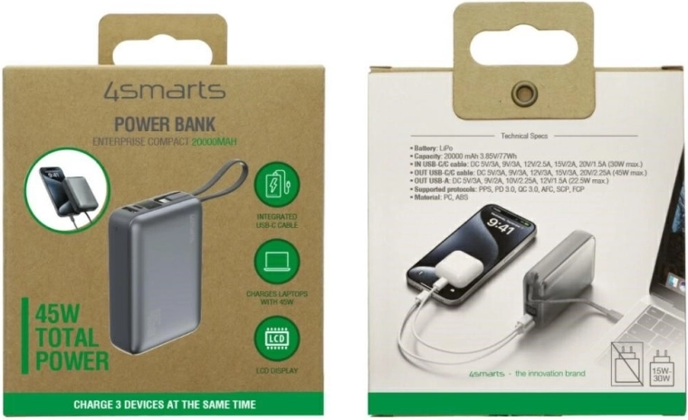 Geïntegreerde USB‑C‑kabel: opladen zonder extra kabels