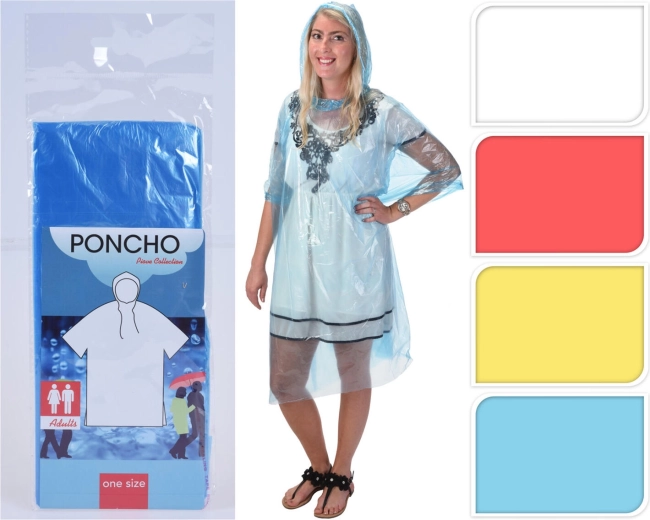 Regenponcho voor volwassenen van PE, mix kleuren