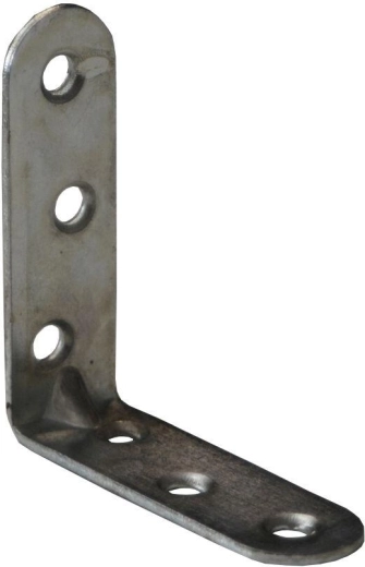 Montagehoek met persing 60 × 18 × 2 mm, wit verzinkt, 15 stuks