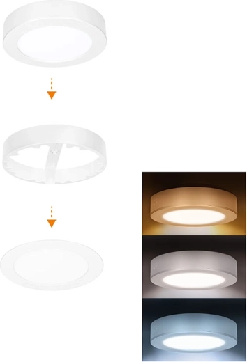 Solight LED mini-paneel voor de badkamer 2-in-1, 12 W, 1020 lm, IP54, wit