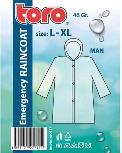 Herenponcho met capuchon L–XL