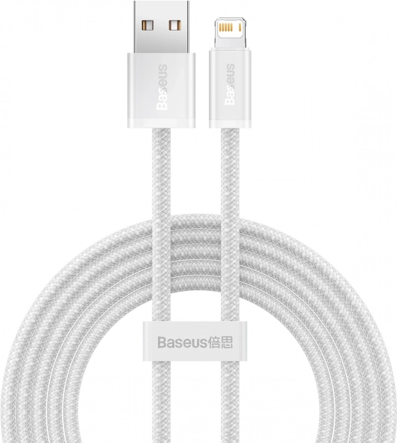 Baseus Dynamic USB–Lightning-kabel 2 m, snel opladen 2,4 A (wit)